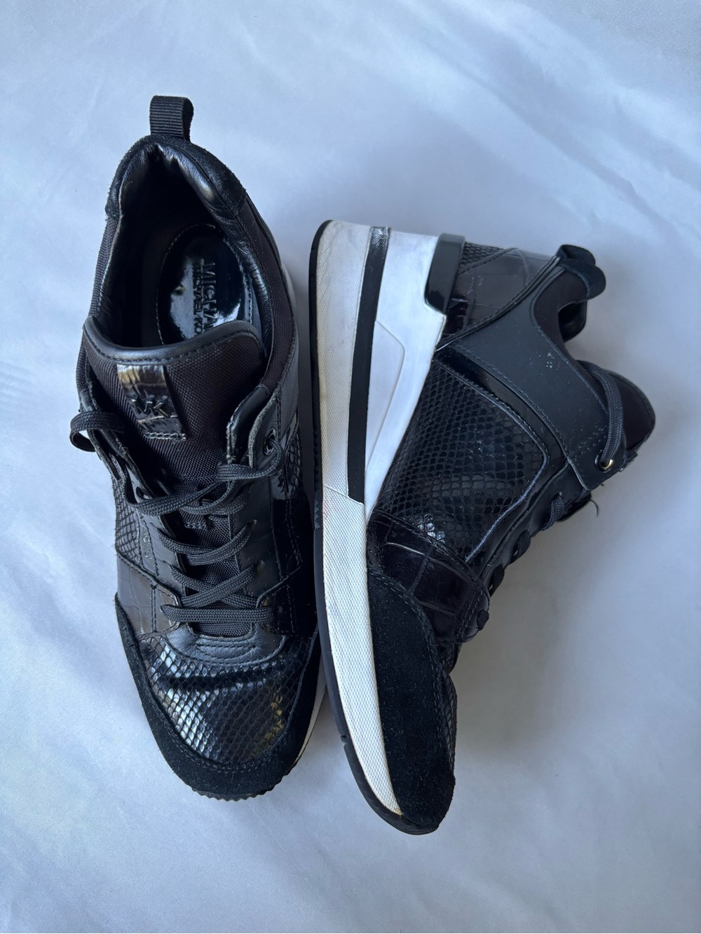 Michael Kors Women’s Black Mixed-Material Sneakers Size 9